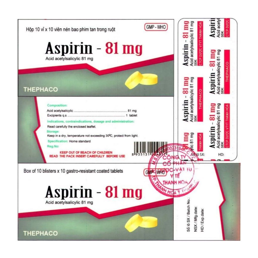 Aspirin 81mg thuộc nhóm thuốc giảm đau nào?