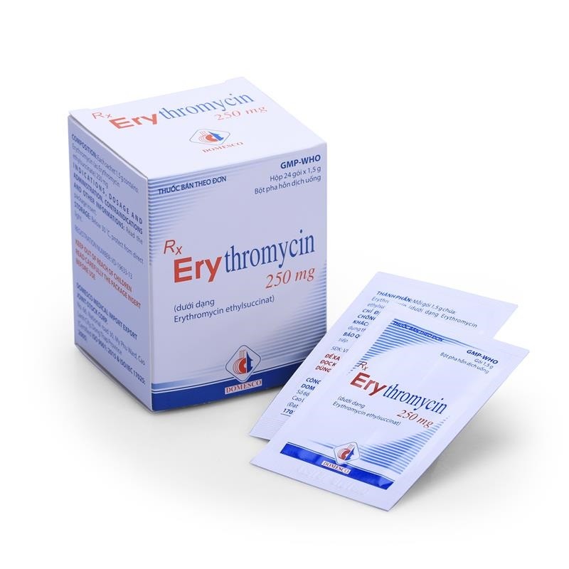 Erythromycin 250mg có tác động đối với vi khuẩn nào?
